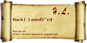 Hackl Leonárd névjegykártya